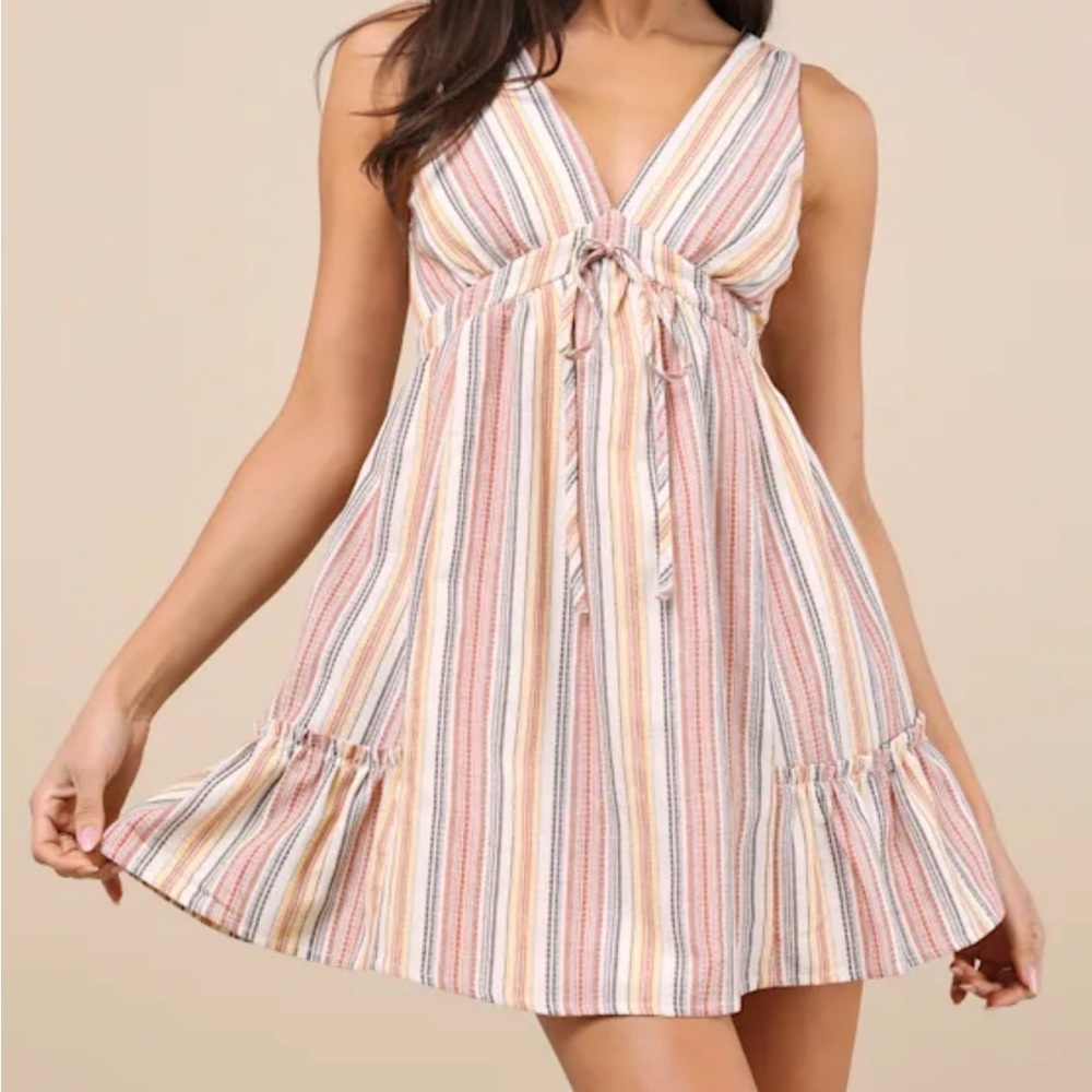 Lulu's Multicolor Striped Mini Dress